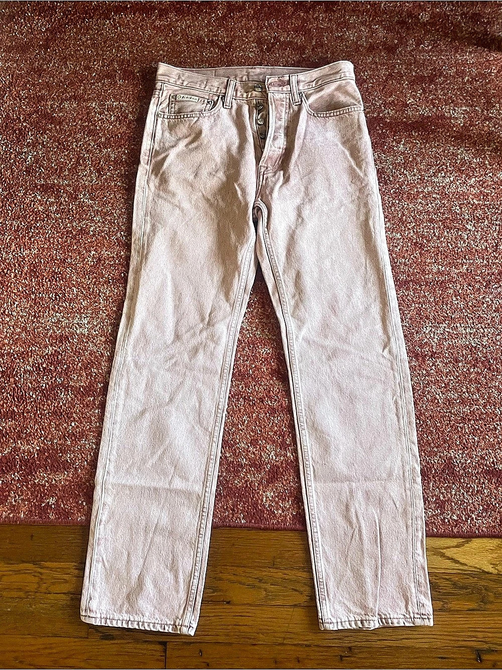 Calvin Klein Standard Straight Straight Leg Jeans Pink Waist 29